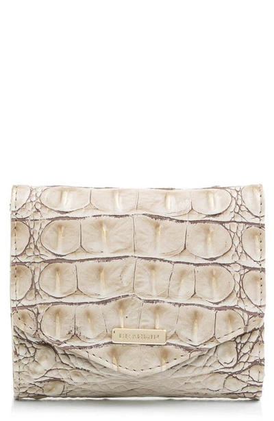 Shop Brahmin Small Veronica Croc Embossed Leather Wallet In Sand Dune Melbourne