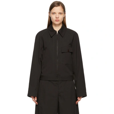Lemaire Black Military Blouson Jacket In 999 Black