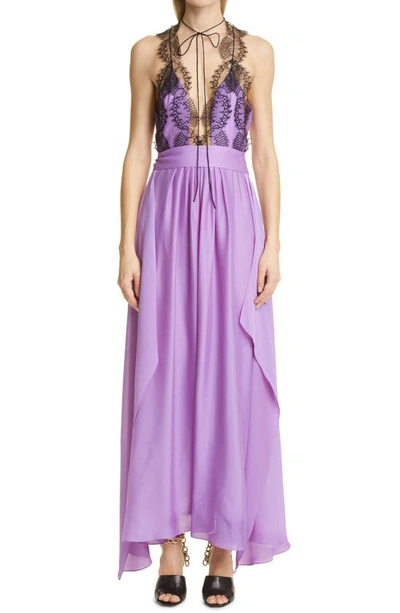 fitted lace wedding dress Kenzie Purple Lace Cutout Maxi Dress main image 0