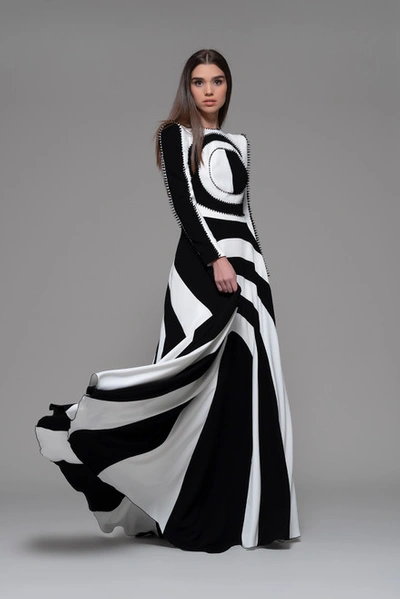 ISABEL SANCHIS FAEDO LONG SLEEVE SPIKE GOWN