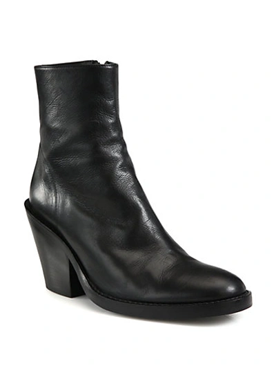 ANN DEMEULEMEESTER Leather Mid-Heel Ankle Boots
