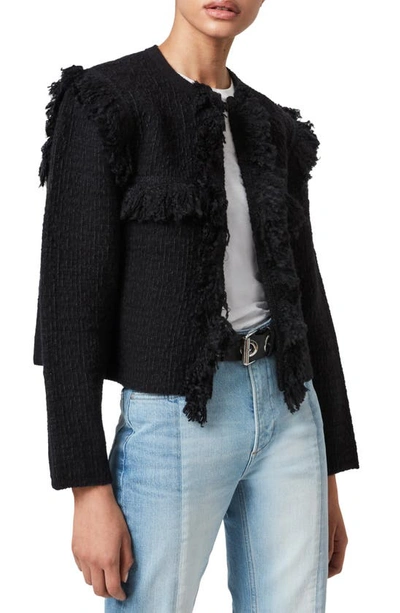 ALLSAINTS ASHLEY TASSEL TWEED JACKET