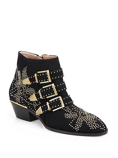 CHLOÉ Suzanna Studded Suede Ankle Boots