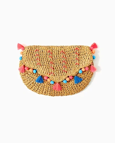 LILLY PULITZER CLAM SHELL STRAW CLUTCH