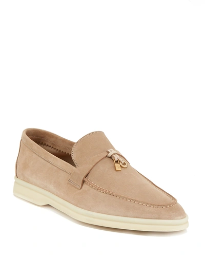 LORO PIANA SUMMER CHARMS WALK SUEDE LOAFERS