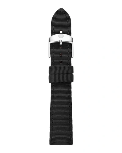 MICHELE 16MM GROSGRAIN WATCH STRAP, BLACK