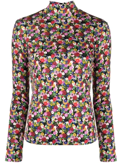 LA DOUBLEJ FLORAL TURTLENECK TOP