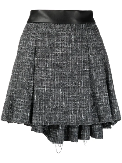 NATASHA ZINKO FLARED-BACK TWEED MINI SKIRT