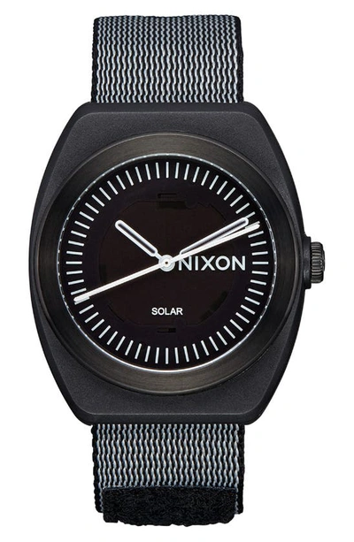 NIXON NIXON LIGHT-WAVE SOLAR NYLON STRAP WATCH, 36MM