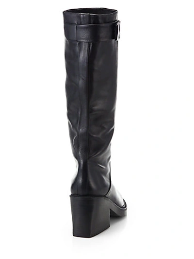 HELMUT LANG Slouch Mid-Calf Leather Boots