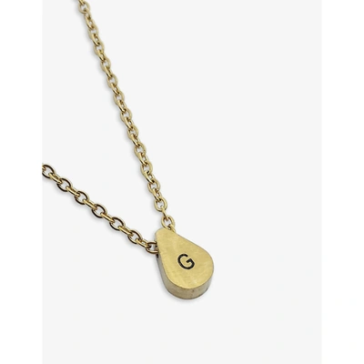 LITTLESMITH WOMENS PERSONALISED INITIAL GOLD-PLATED TEARDROP BEAD NECKLACE