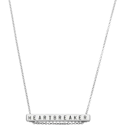 LITTLESMITH WOMENS PERSONALISED 13 CHARACTERS SILVER-PLATED HORIZONTAL BAR NECKLACE