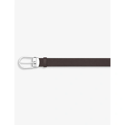 MONTBLANC MENS HORSESHOE REVERSIBLE LEATHER BELT