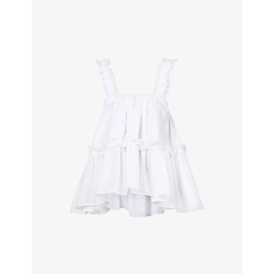 BRØGGER OLIVE SQUARE-NECK SHELL TOP