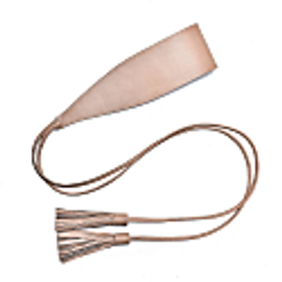 PLIK WOMEN'S LEATHER TASSEL WAIST BELT- NUDE