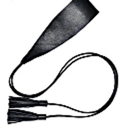 PLIK WOMEN'S LEATHER TASSEL WAIST BELT- BLACK