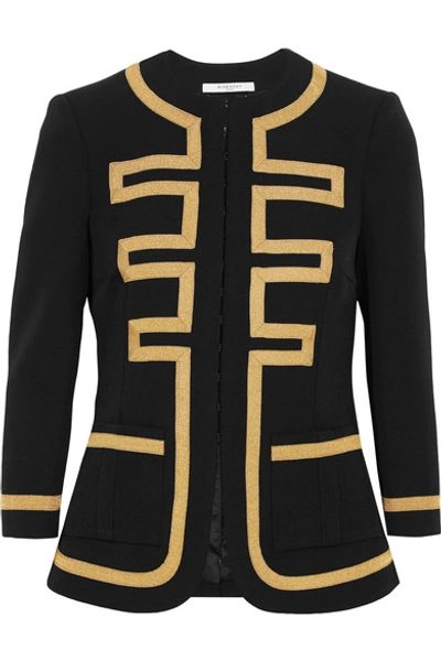 GIVENCHY Embroidered jacket in black wool