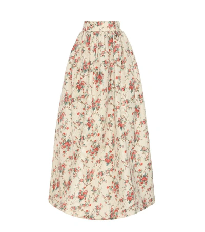 MIU MIU Printed silk-moiré skirt