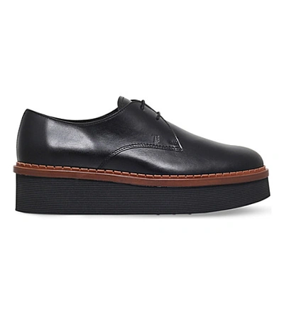 TOD'S Gomma allaciata leather flatform shoes