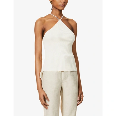 MUSIER PARIS JONNIE HALTERNECK COTTON-KNIT TOP