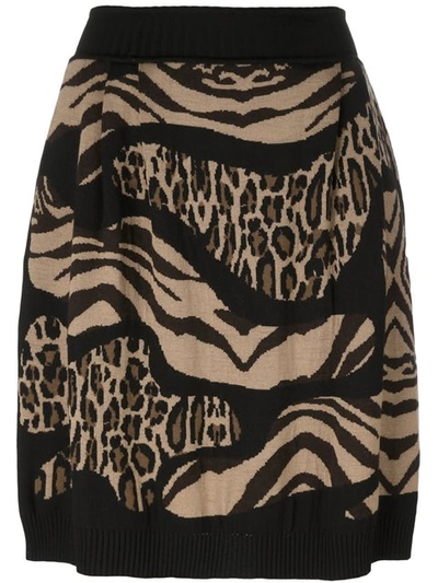 ALBERTA FERRETTI leopard zebra print skirt