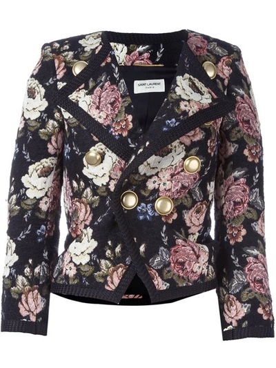 SAINT LAURENT floral jacquard jacket