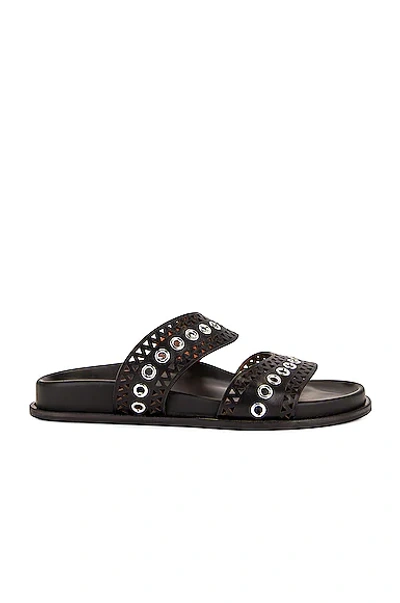 ALAÏA PERFORATED EYELET SLIDES