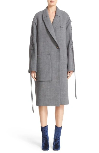 ELLERY 'Duchess' Corset Back Wool Blend Pod Coat