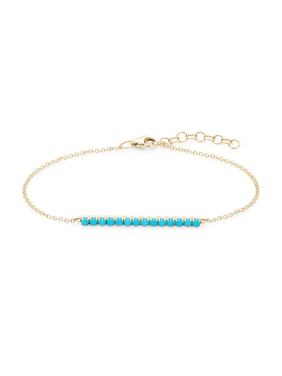 SAKS FIFTH AVENUE WOMEN'S 14K YELLOW GOLD & COMPOSITE TURQUOISE BRACELET