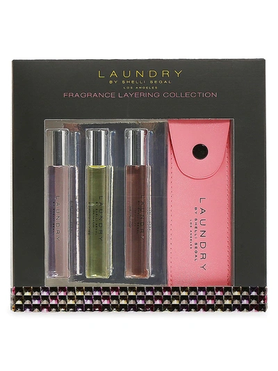 LAUNDRY BY SHELLI SEGAL WOMEN'S FRAGRANCE LAYERING COLLECTION 3-PIECE ROLLERBALL SET & CASE