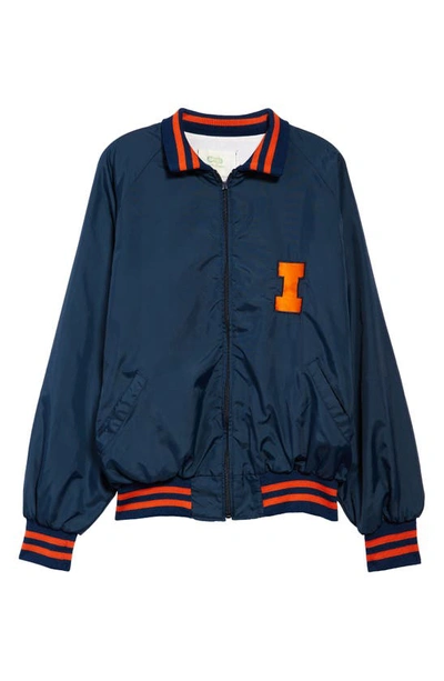 GOODFAIR UNISEX VINTAGE '80S UNIVERSITY OF ILLINOIS BOMBER JACKET