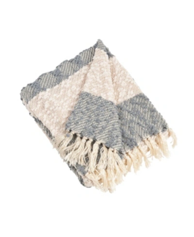 SARO LIFESTYLE NUBBY DESIGN STRIPED THROW, 50" X 60"