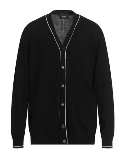 +39 MASQ +39 MASQ MAN CARDIGAN BLACK SIZE 48 MERINO WOOL