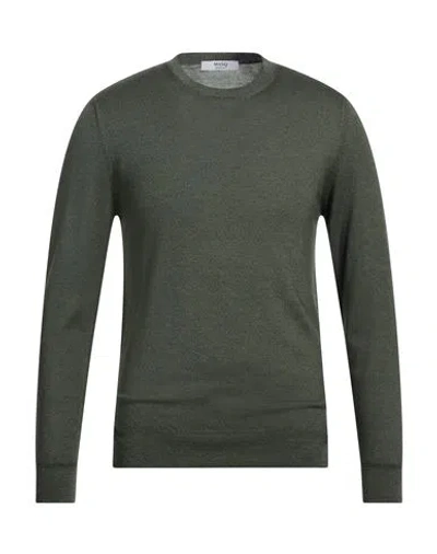+39 MASQ +39 MASQ MAN SWEATER MILITARY GREEN SIZE 48 MERINO WOOL