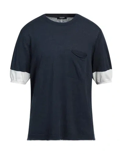 +39 MASQ +39 MASQ MAN SWEATER NAVY SIZE 44 LINEN, COTTON