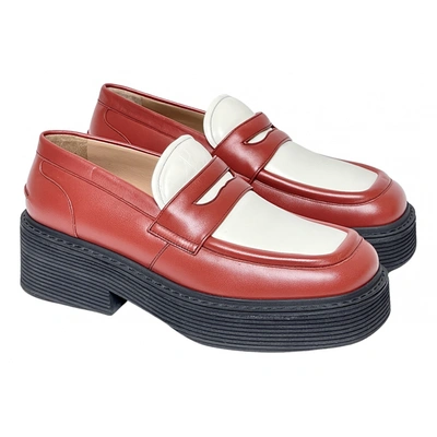 MARNI RED LEATHER FLATS