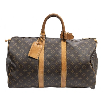 LOUIS VUITTON KEEPALL LEATHER TRAVEL BAG