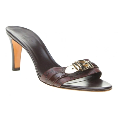 GUCCI BROWN LEATHER SANDALS