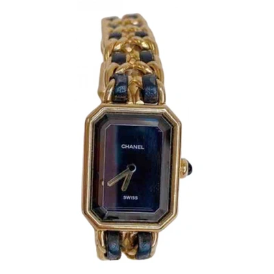 CHANEL BLACK GOLD PLATED WATCHES