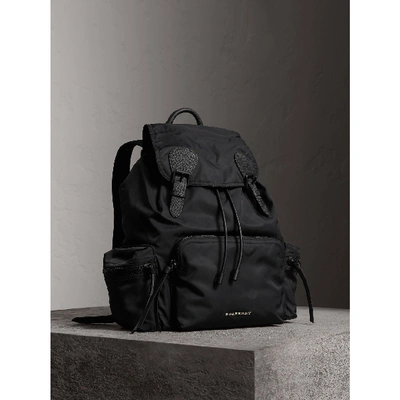 BURBERRY The Large Rucksack in Technical Nylon and Leather