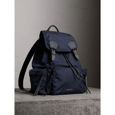 BURBERRY The Large Rucksack in Technical Nylon and Leather