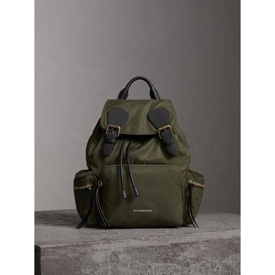 BURBERRY The Medium Rucksack in Technical Nylon and Leather