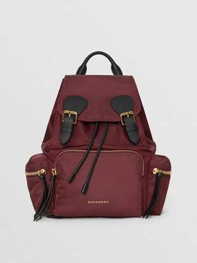 BURBERRY The Medium Rucksack in Technical Nylon and Leather
