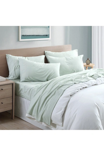 MODERN THREADS GARMENT WASHED 6-PIECE MICROFIBER SHEET SET SAGE GREEN FULL
