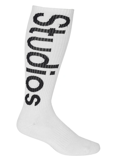 ACNE STUDIOS WOMEN'S RIBBED LOGO SOCKS