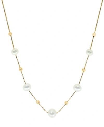 EFFY COLLECTION EFFY CULTURED FRESHWATER PEARL (5MM-6-1/2MM) 18" STATEMENT NECKLACE IN 14K GOLD