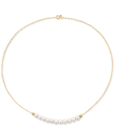EFFY COLLECTION EFFY CULTURED FRESHWATER PEARL (5-1/2MM) 18" STATEMENT NECKLACE IN 14K GOLD
