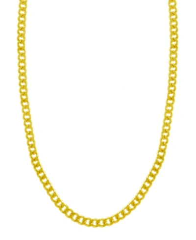 ESSENTIALS CURB CHAIN NECKLACE, GOLD PLATE AND SILVER PLATE 18"