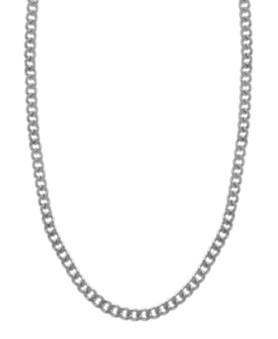 ESSENTIALS CURB CHAIN NECKLACE, GOLD PLATE AND SILVER PLATE 24"
