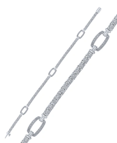MACY'S DIAMOND INTERMITTENT LARGE LINK TENNIS BRACELET (1/2 CT. T.W.) IN STERLING SILVER